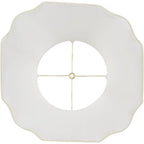 Set Of 2 Bell Lamp Shades Cream Curve Cut Corner Large 11" Top X 18" Bottom X 15" High Spider With Replacement Harp And Finial Fitting - Imperial Shade