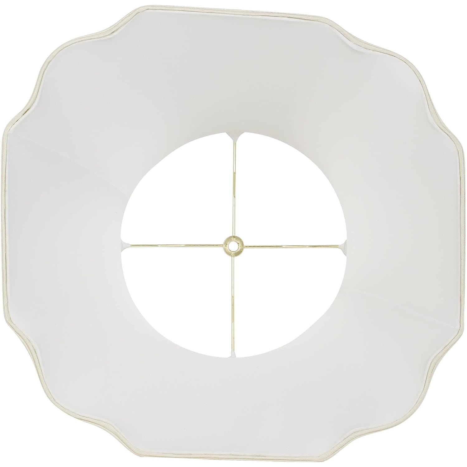 Set Of 2 Bell Lamp Shades Cream Curve Cut Corner Large 11" Top X 18" Bottom X 15" High Spider With Replacement Harp And Finial Fitting - Imperial Shade