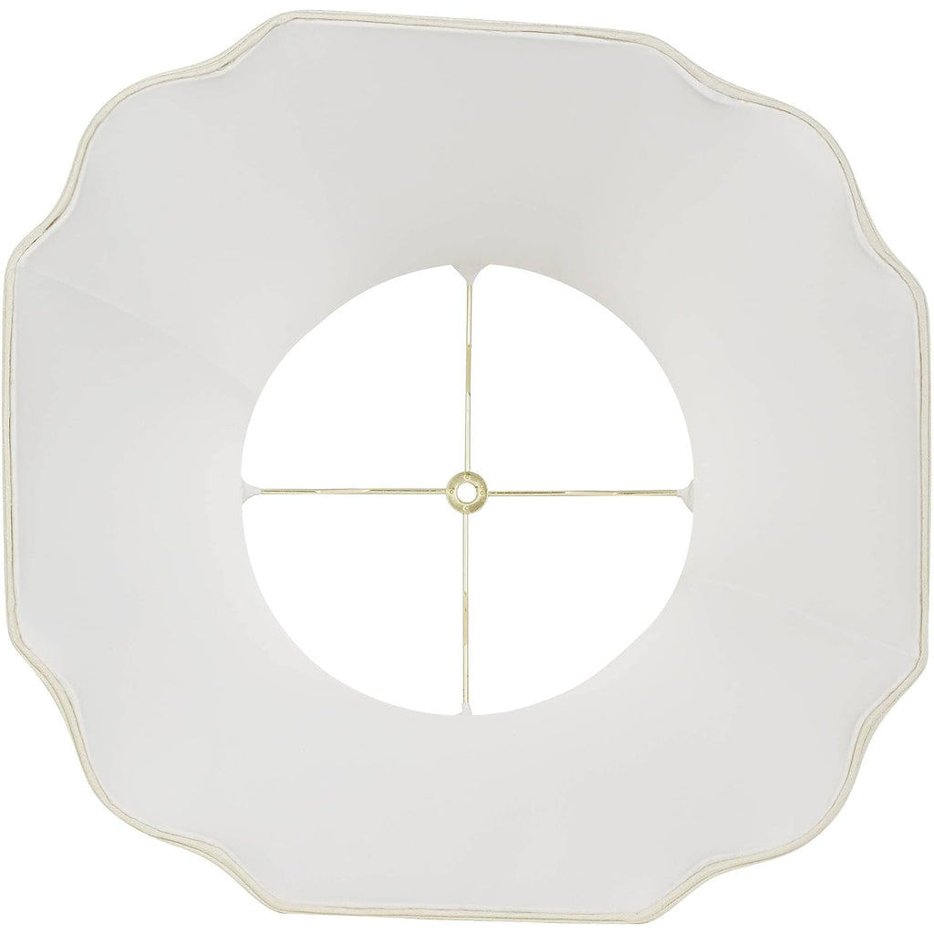 Set Of 2 Bell Lamp Shades Cream Curve Cut Corner Large 11" Top X 18" Bottom X 15" High Spider With Replacement Harp And Finial Fitting - Imperial Shade