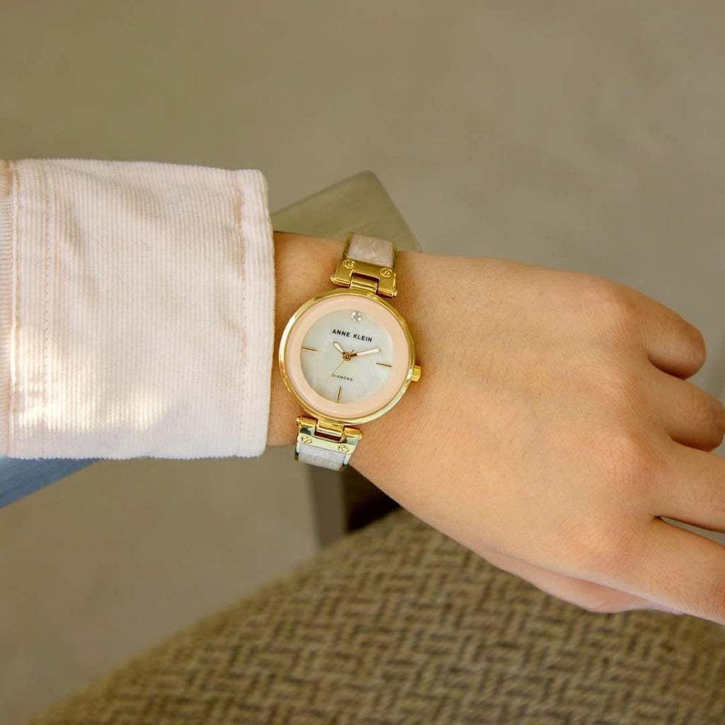 Anne Klein Women'S Genuine Diamond Dial Bangle Watch