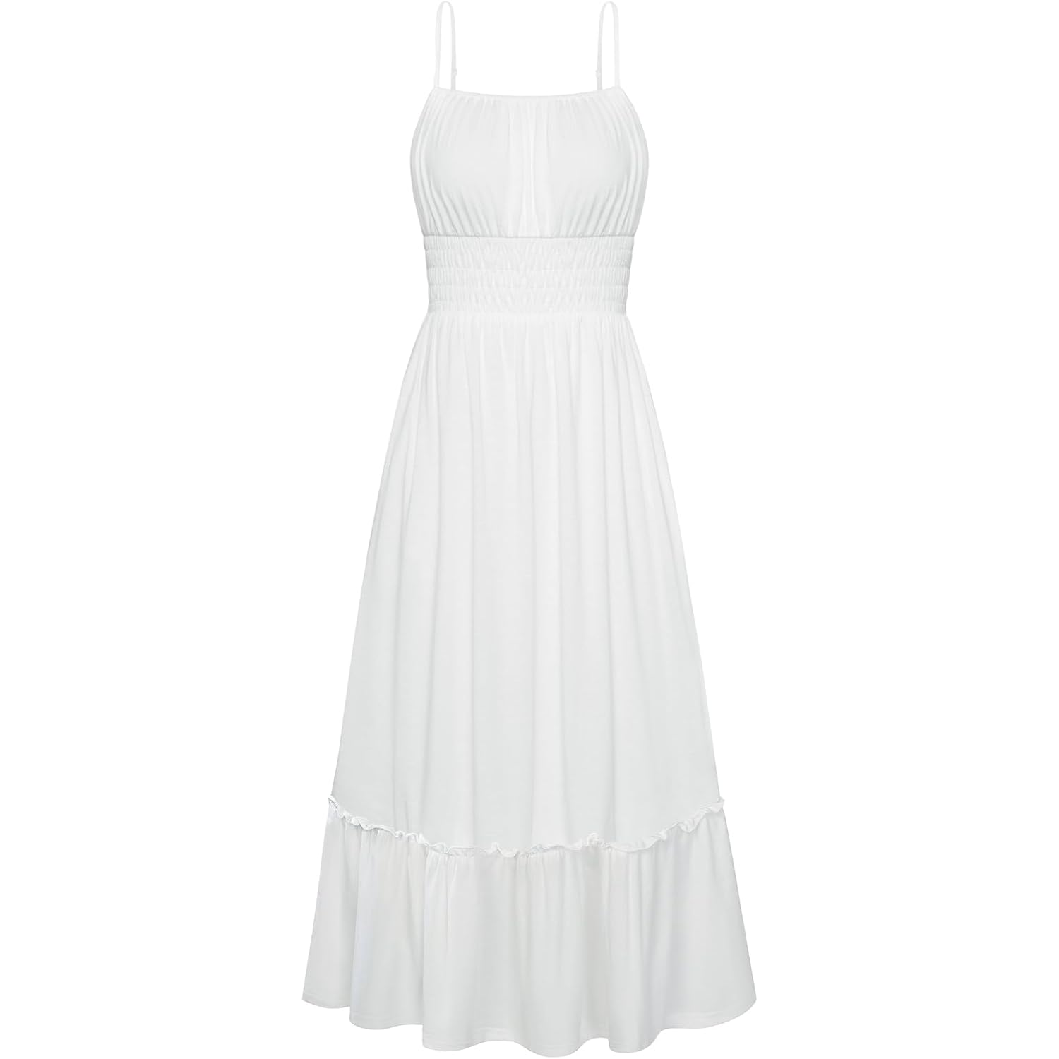 Grace Karin Women'S Summer Maxi Dress 2026,Smocked Ruched Bust Sundress With Adjustable Straps & Pockets-Beach Vacation Dress