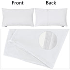 Thmyo 4-Pack 100% Cotton Lumbar Comfortable Solid Decorative Throw Pillow Case Rectangle Cushion Cover Diy Throw Pillowcase For Sofa Bed(Only Covers,Not Pillow Shams)(12X20Inch/30X50Cm,White)