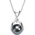NONNYL Gifts for Wife Women Anniversary-Tahitian Black Pearl Necklace-Mom Girlfriend Her Fine Jewelry Mothers Day Valentines Christmas Birthdays Gift