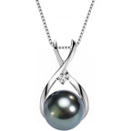 NONNYL Gifts for Wife Women Anniversary-Tahitian Black Pearl Necklace-Mom Girlfriend Her Fine Jewelry Mothers Day Valentines Christmas Birthdays Gift