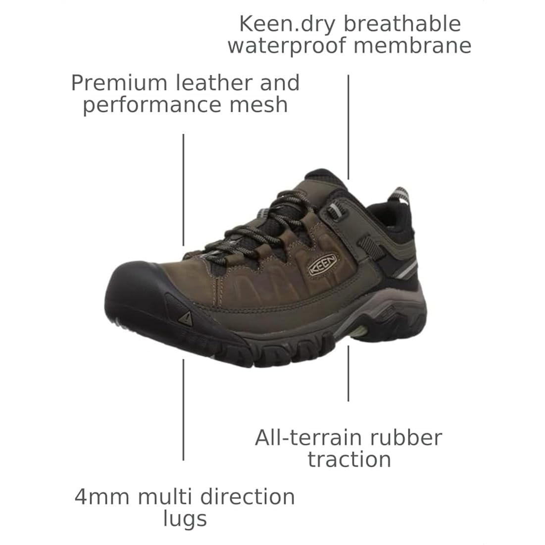 Keen Men'S Targhee 3 Low Height Waterproof Hiking Shoes