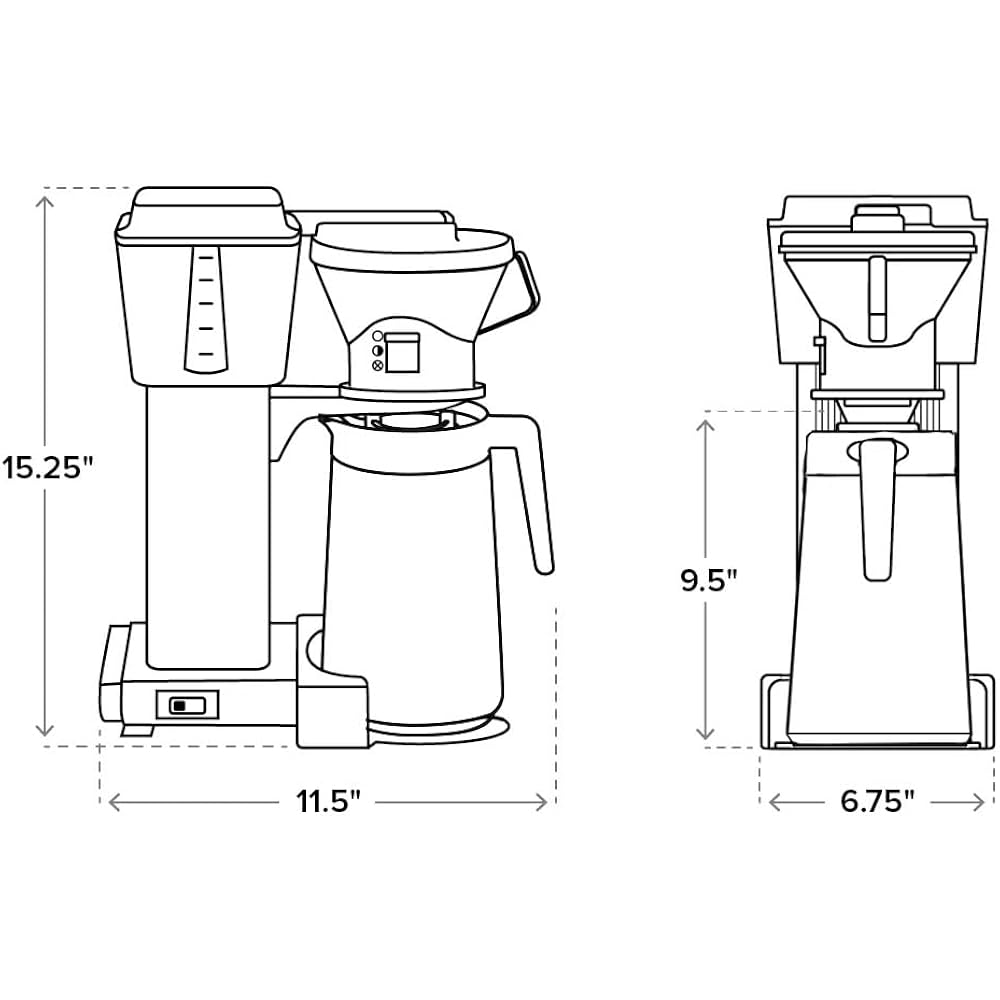 Technivorm Moccamaster 79112 Kbt Coffee Brewer, 40 Oz, Polished Silver