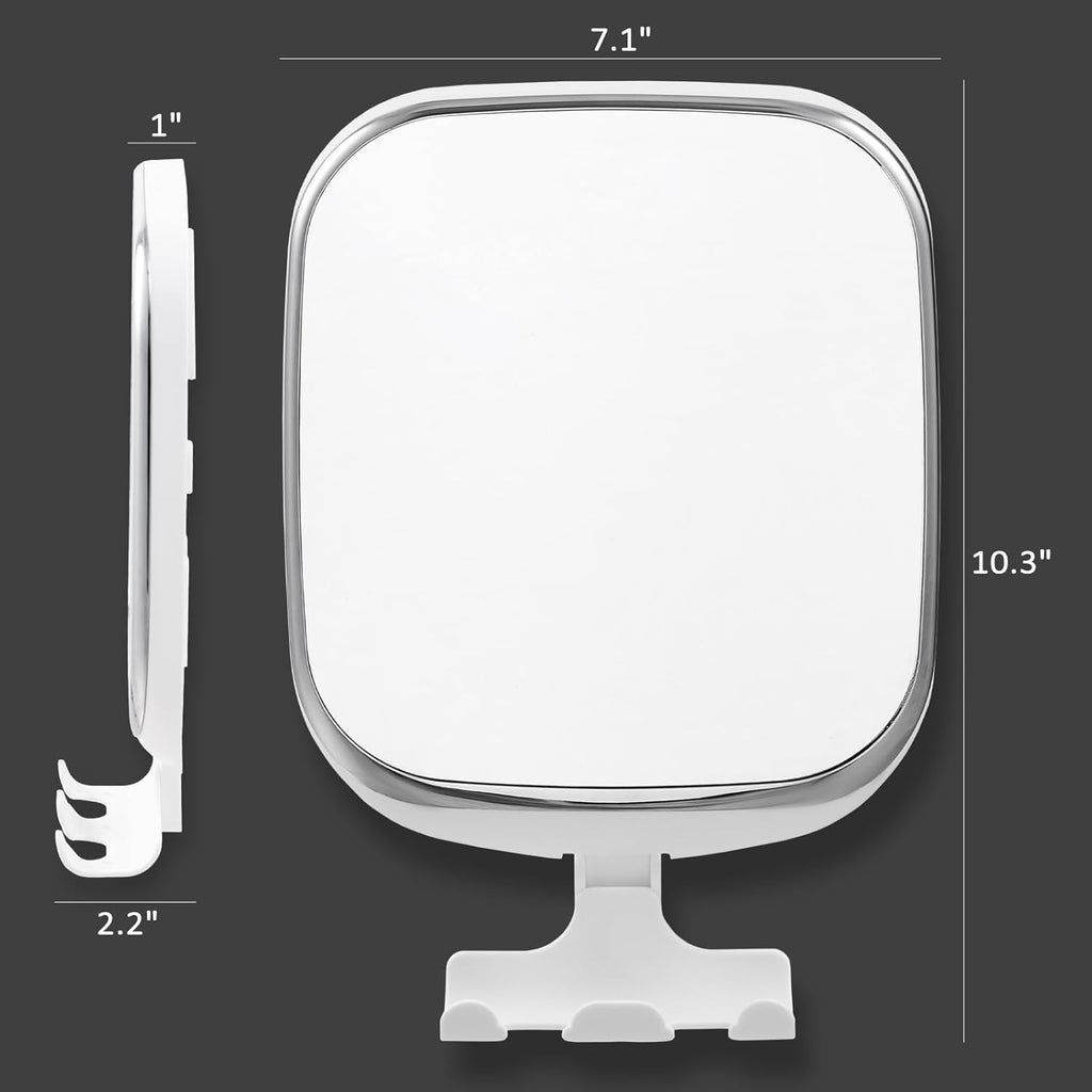 TAILI Shower Mirror Fogless for Shaving, Anti Fog Shaving Mirror with Razor Holder NO-Drilling,Removable,Shatterproof & Waterproof,Wall Mounted Bathroom Accessories with Powerful Suction(White)