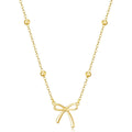 Thaivor Mothers Day Gifts - Necklace for Women Dainty Bow Necklace 14K Gold Plated Cute Choker Small Pendant Charm Necklaces Teen Gift Trendy Stuff Personalized Jewelry Gifts