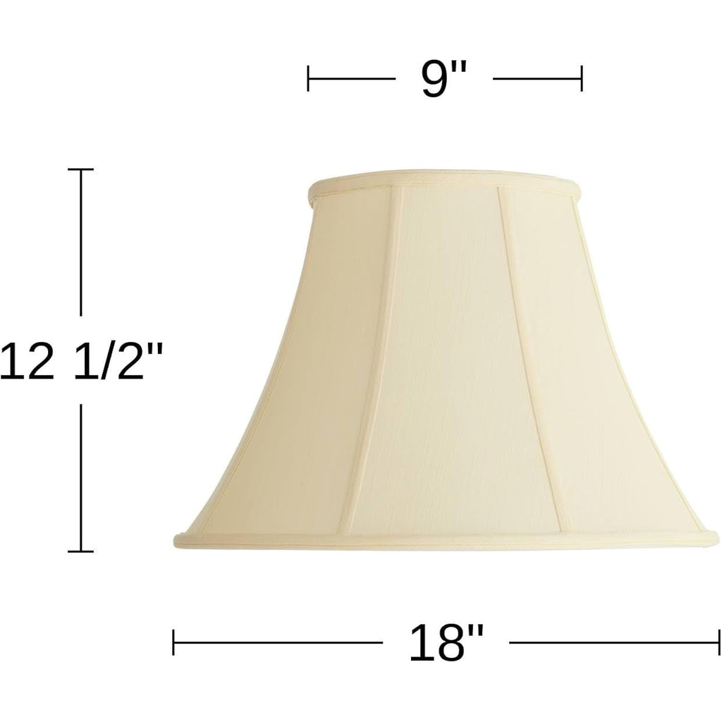 Creme Large Bell Lamp Shade 9" Top X 18" Bottom X 13" Slant X 12.5" High (Spider) Replacement With Harp And Finial - Imperial Shade