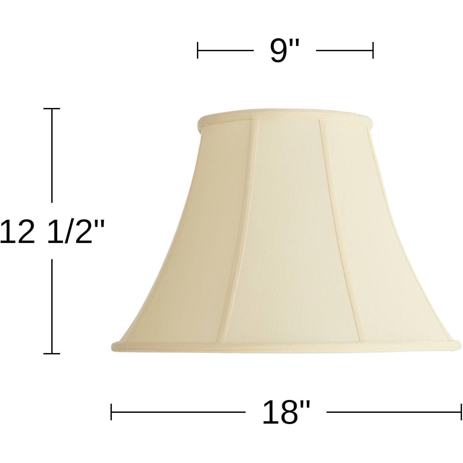 Creme Large Bell Lamp Shade 9" Top X 18" Bottom X 13" Slant X 12.5" High (Spider) Replacement With Harp And Finial - Imperial Shade