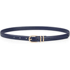 JASGOOD Womens Skinny Leather Belt Ladies Thin Faux Leather Belt with Gold/Silver Buckle for Jeans Dress Pants