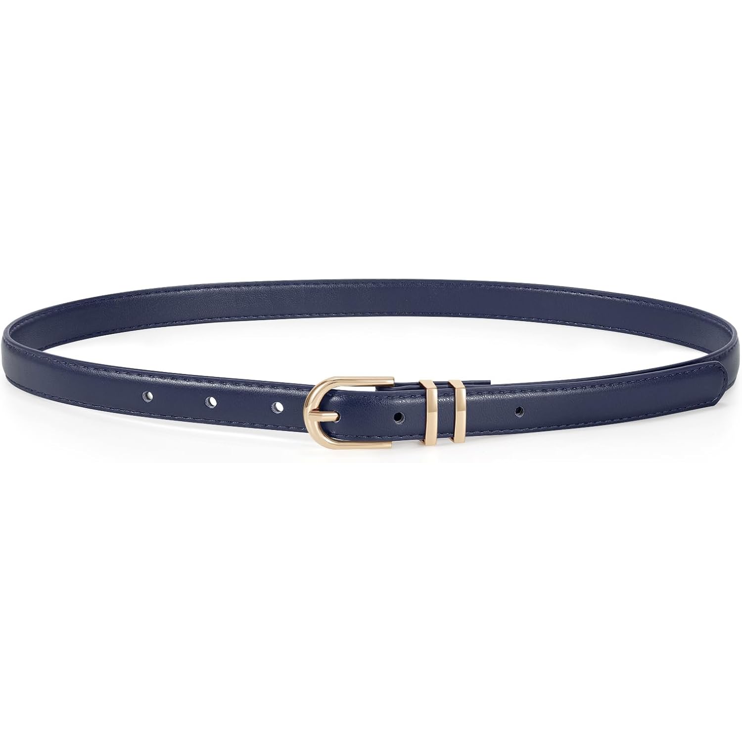 JASGOOD Womens Skinny Leather Belt Ladies Thin Faux Leather Belt with Gold/Silver Buckle for Jeans Dress Pants