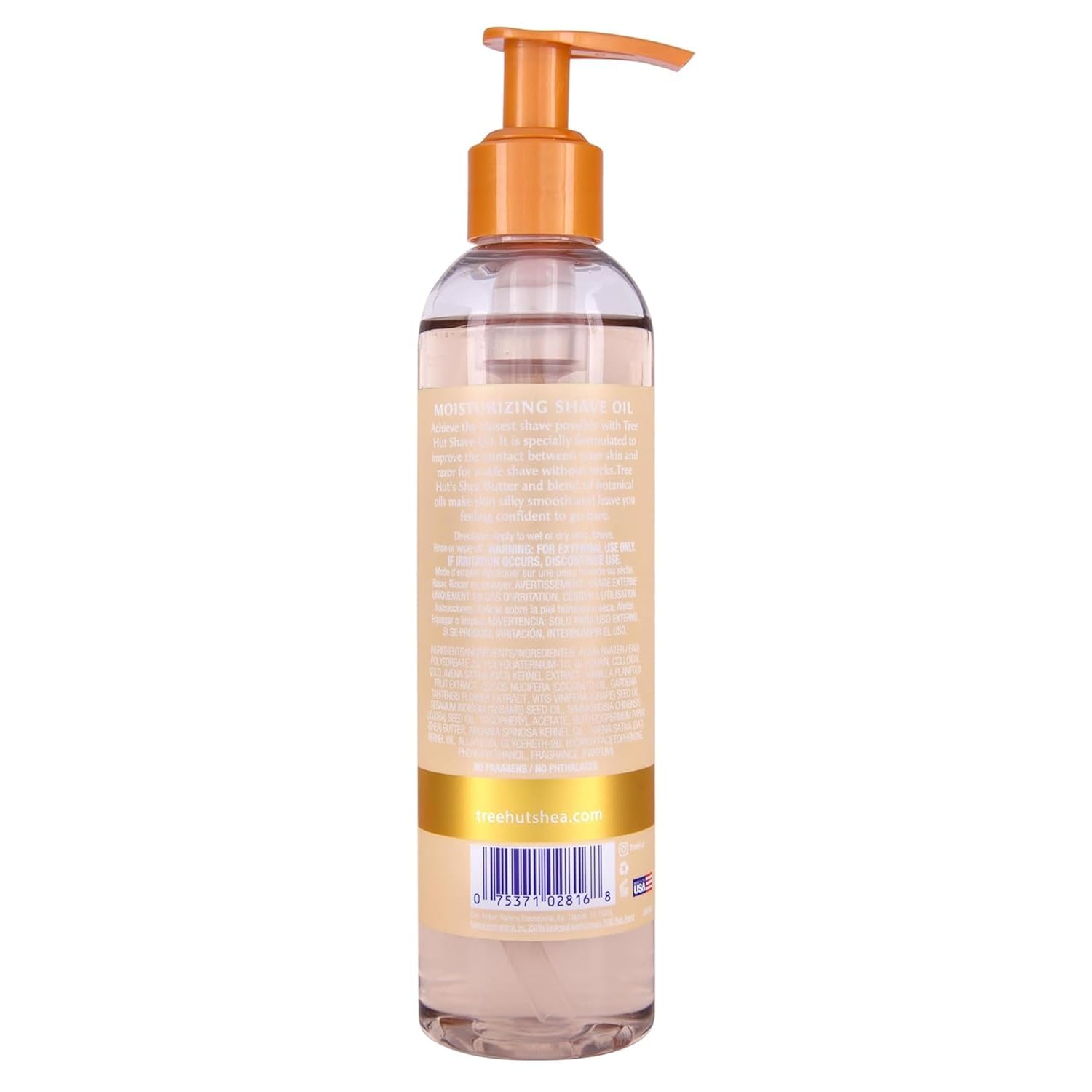 Tree Hut Vanilla Moisturizing Shave Oil, Hydrating Gel-to-Oil Formula for a Close, Smooth Shave, Made with Shea Butter, For All Skin Types, 7.7 fl oz