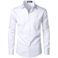 Zeroyaa Men'S Urban Stylish Casual Business Slim Fit Long Sleeve Button Up Dress Shirt With Pocket
