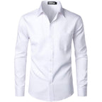 Zeroyaa Men'S Urban Stylish Casual Business Slim Fit Long Sleeve Button Up Dress Shirt With Pocket