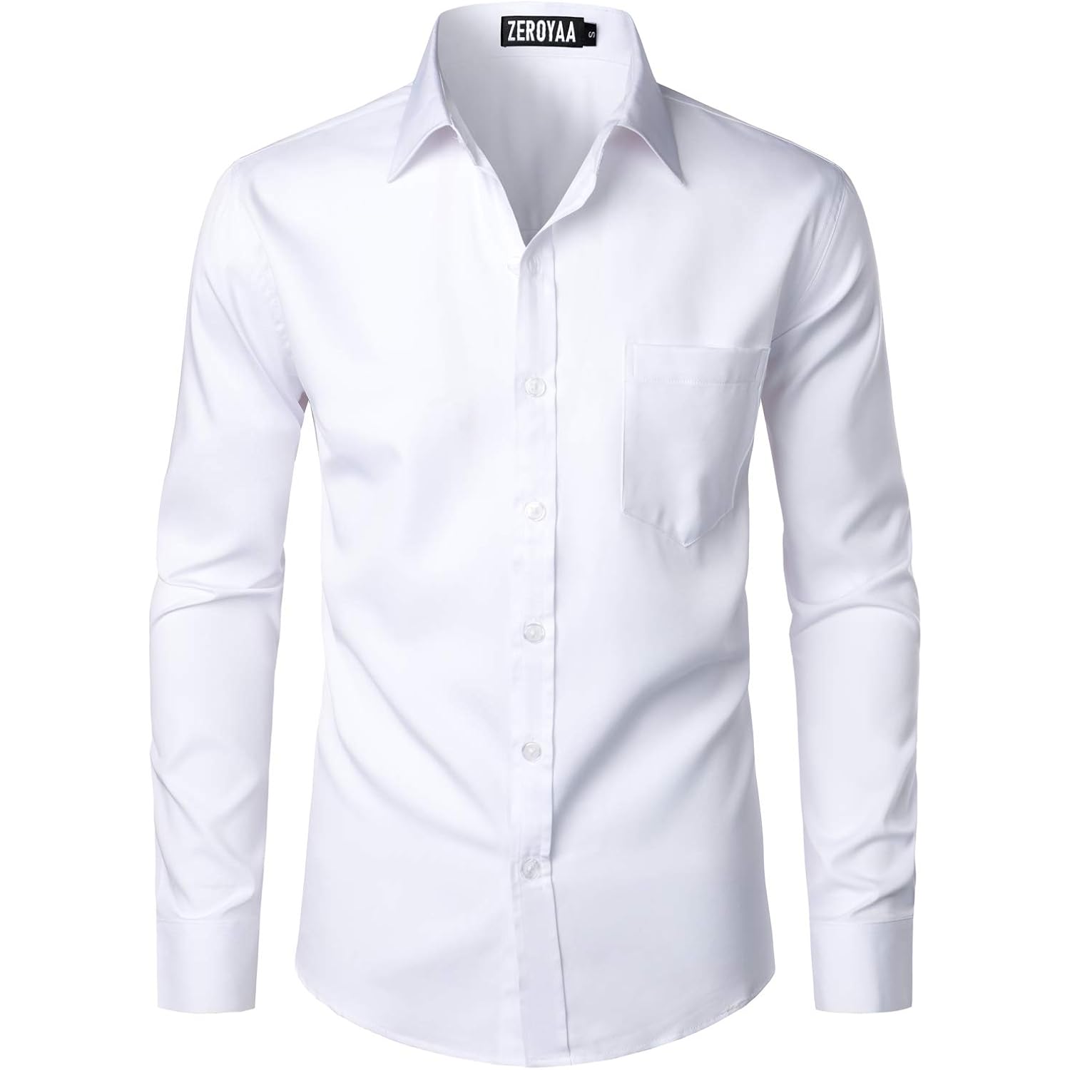 Zeroyaa Men'S Urban Stylish Casual Business Slim Fit Long Sleeve Button Up Dress Shirt With Pocket