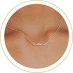 Moodear Mothers Day Gifts Mama Pendant Necklaces for Women - Dainty Small 18K Gold Plated Mom Necklace Non Tarnish Gift for Mom,New Mom Trendy