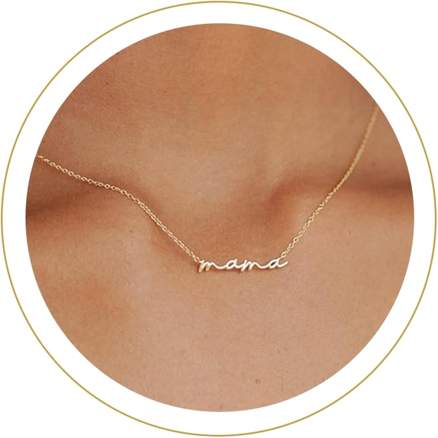 Moodear Mothers Day Gifts Mama Pendant Necklaces for Women - Dainty Small 18K Gold Plated Mom Necklace Non Tarnish Gift for Mom,New Mom Trendy