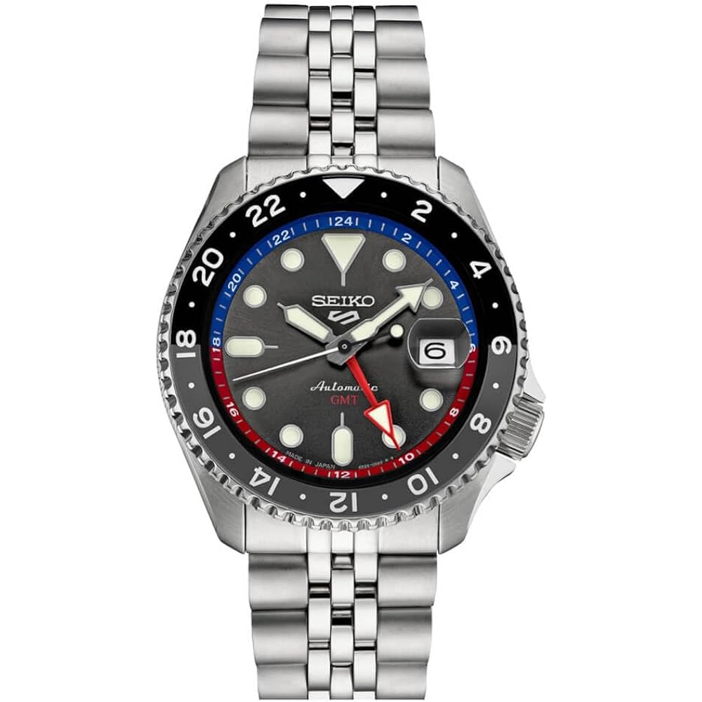 Seiko Automatic Watch For Men - 5 Sports Collection - Men'S Sport Watch, Stainless Steel, Gmt Hand - Water-Resistant 100M