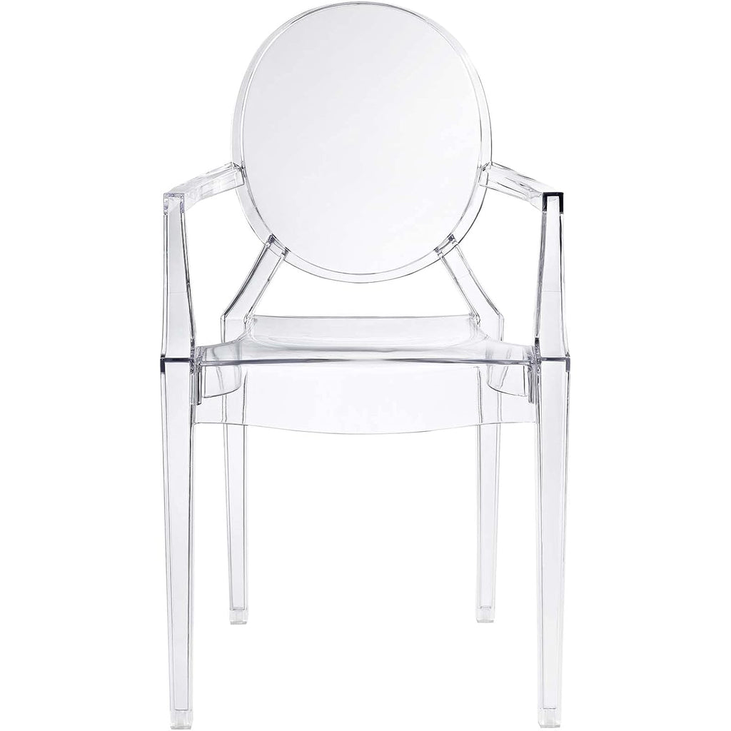 Modway Casper Modern Acrylic Stacking Kitchen And Dining Room Arm Chair In Clear - Fully Assembled