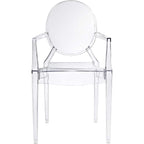 Modway Casper Modern Acrylic Stacking Kitchen And Dining Room Arm Chair In Clear - Fully Assembled