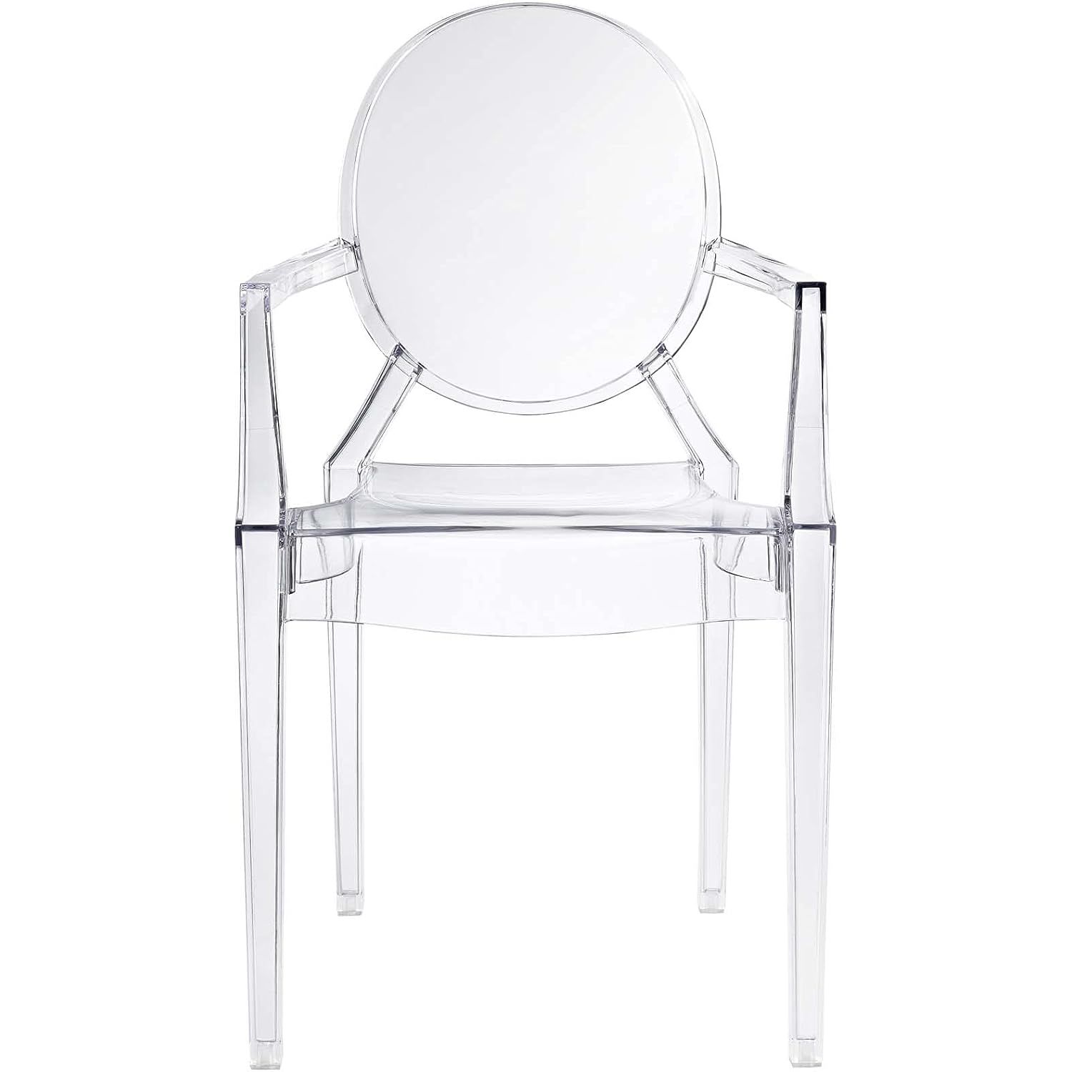 Modway Casper Modern Acrylic Stacking Kitchen And Dining Room Arm Chair In Clear - Fully Assembled