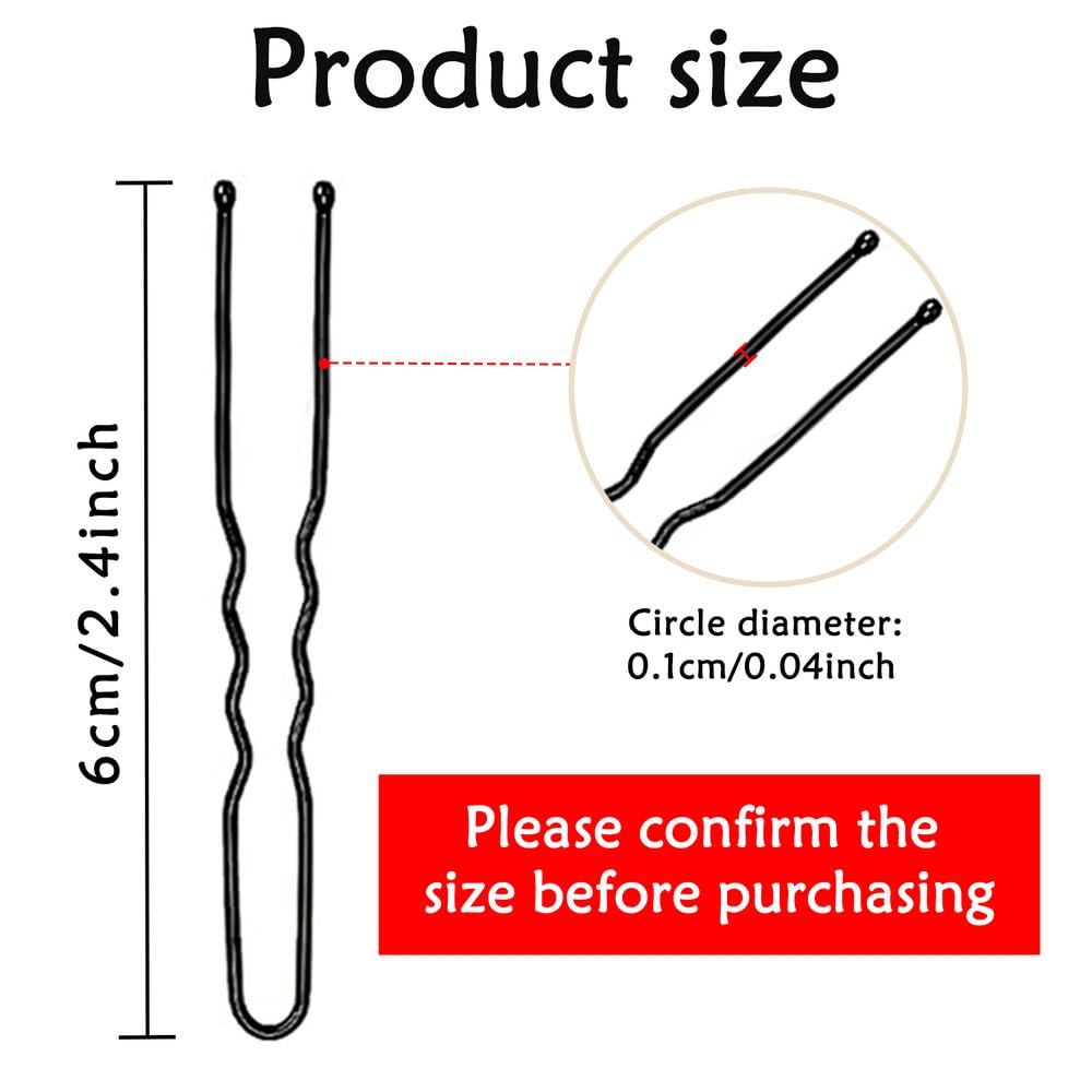 330 Count U Shaped Hair Pins For Buns, Yingfeng 2.4 Inch Bun Pins Black Hair Pins For Women Girls With Storage Box, Hair Accessories For All Hair Types