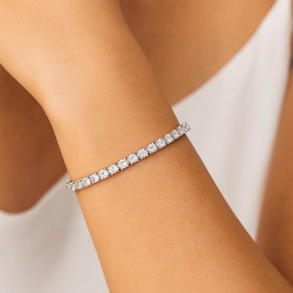 1.0-10 Carats Lab Grown Diamond Tennis Bracelet in 14K Gold, F Color & VS Clarity, Certificate Included, Classic Diamond Bracelets for Women, part of our Premium Jewelry Signature Collection.