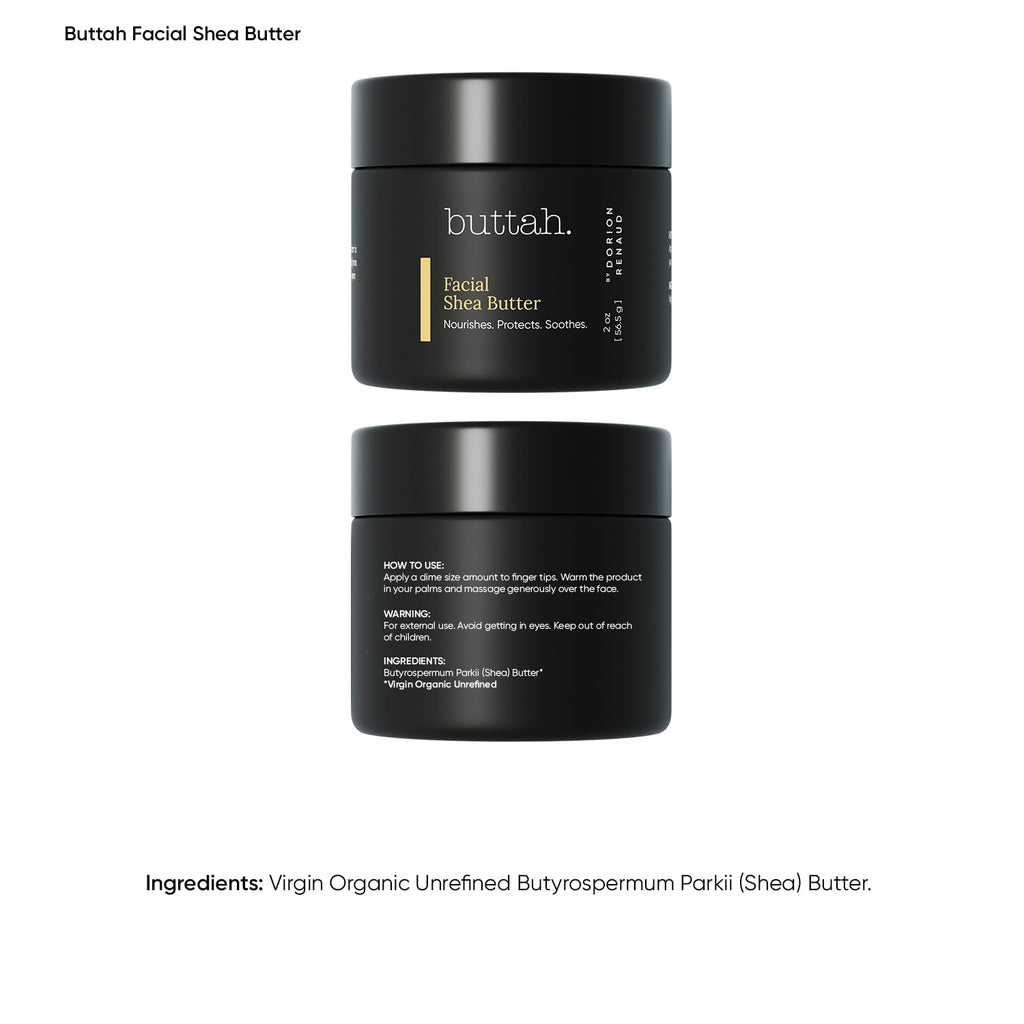 Buttah Skin Facial Shea Butter 2Oz - Moisturizer For Dry Skin - Very Dry Skin Moisturizer - Think Face Cream Moisturizer Dry Skin