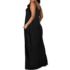 Ofeefan Women'S Maxi Dresses Summer Spaghetti Strap Dress With Pockets