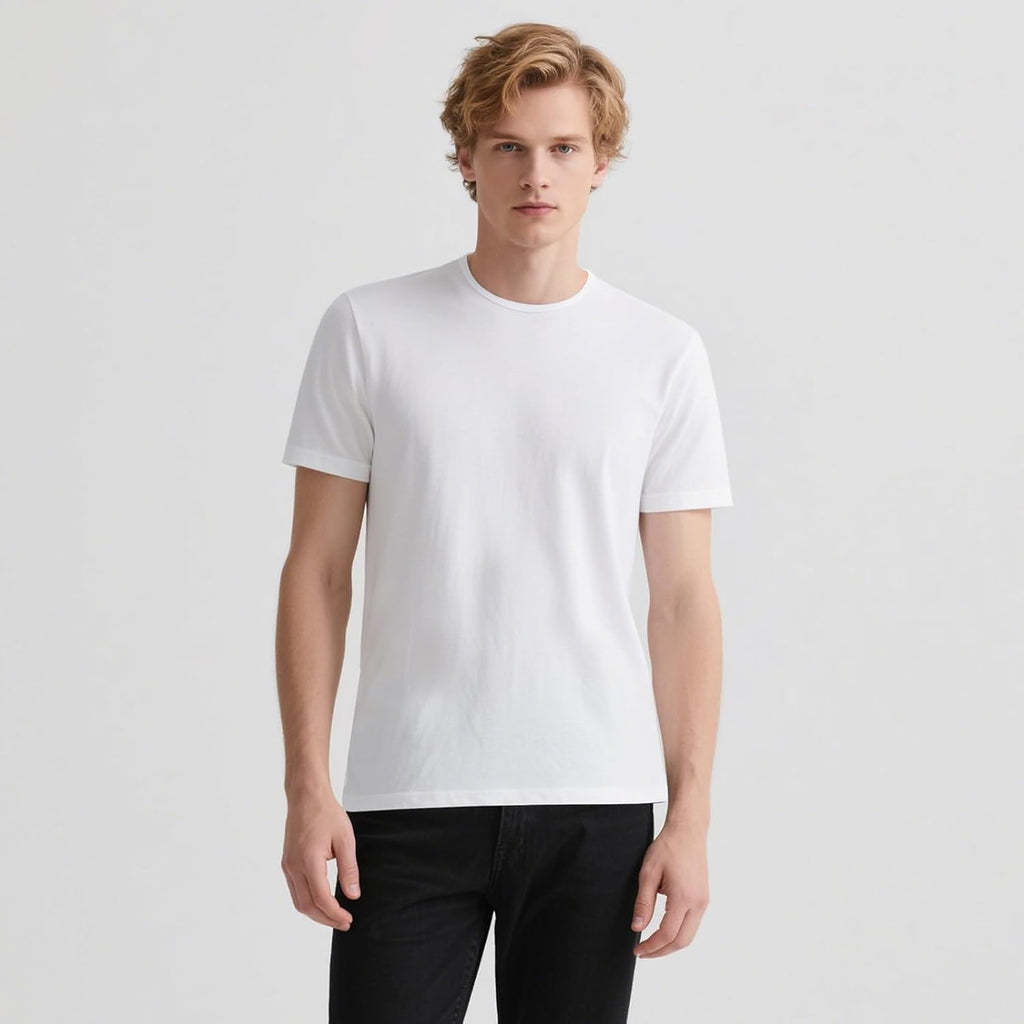 Okba 4 Pack White T Shirts For Men,Crew Neck Short Sleeve Men'S Undershirt,Plain White Workout Polyester Tee Bulk