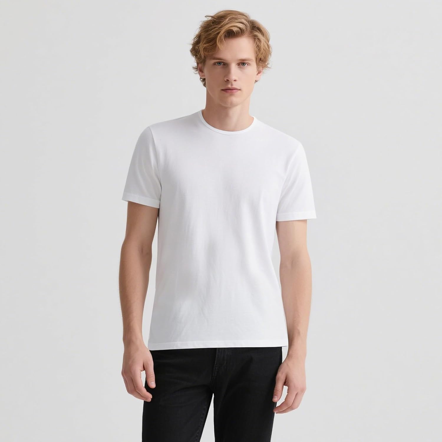 Okba 4 Pack White T Shirts For Men,Crew Neck Short Sleeve Men'S Undershirt,Plain White Workout Polyester Tee Bulk