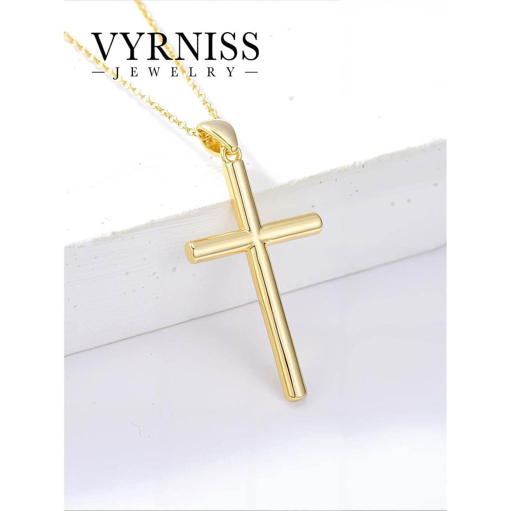 18K Gold Cross Pendant for Women Gold Cross Necklace 18K Gold Jewelry Religious Gift