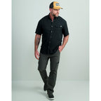 Huk Men'S Tide Point Kc Scott Original Artwork Short Sleeve Shirt, Fishing Button Down