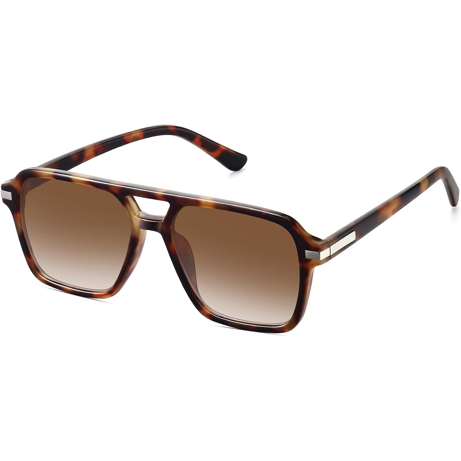 Retro Aviator Sunglasses for Women Men Trendy Classic Square 70s 80s 90s Vintage Shades Double Bridge Aviators FZN813
