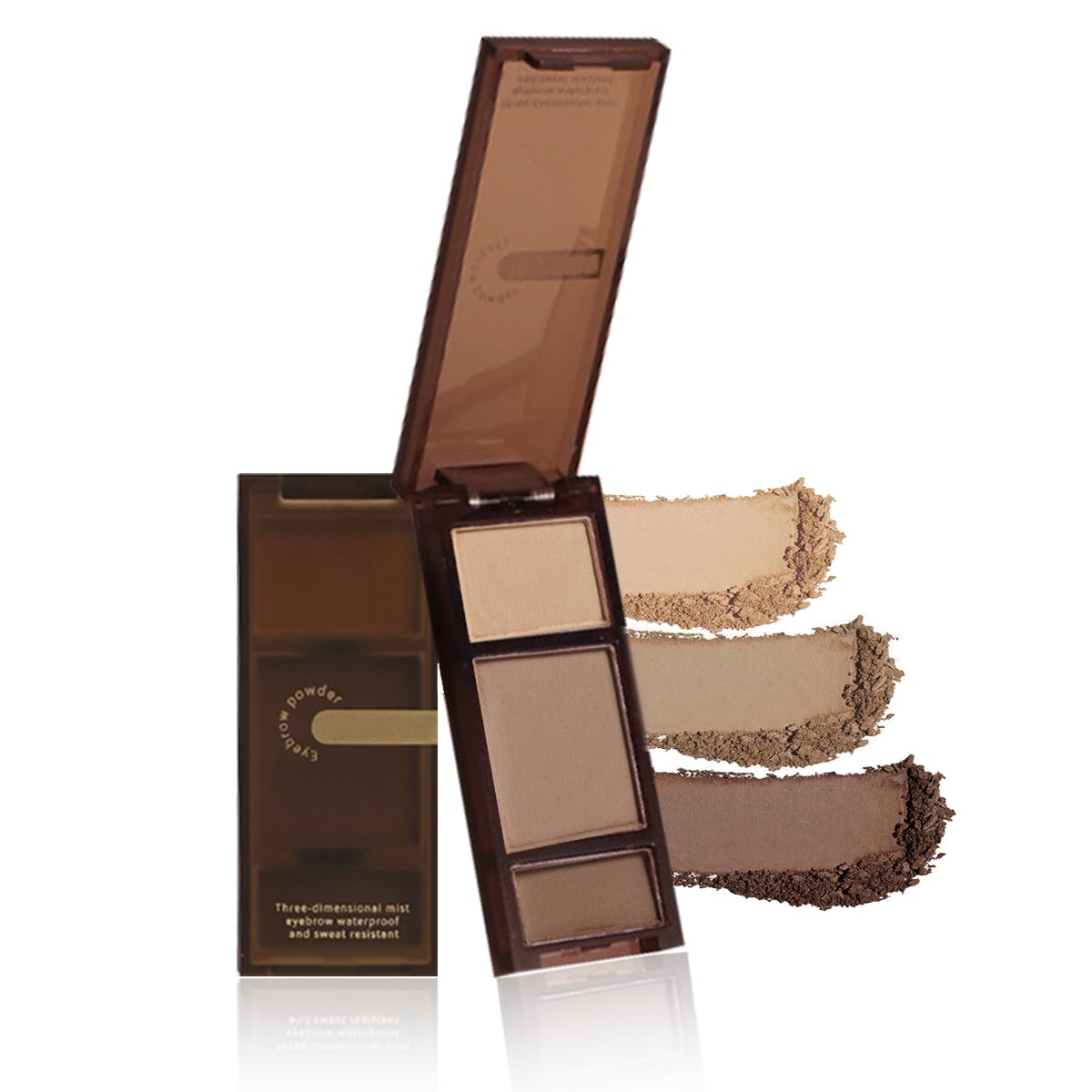 Eyebrow Powder Palette,3-color eyebrow palette Nature Eye Brow Powder to Enhance & Filler Brows Contour Eyebrow Neutral Eye Makeup 102# Warm Coffee