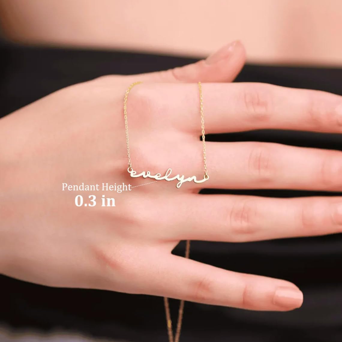 DayOfShe Custom Tiny Name Necklaces for Wedding Bridesmaid Gifts Best Friend Birthday Gifts, 18K Gold Plated Dainty Name Necklace Personalized Christmas Jewelry Gifts