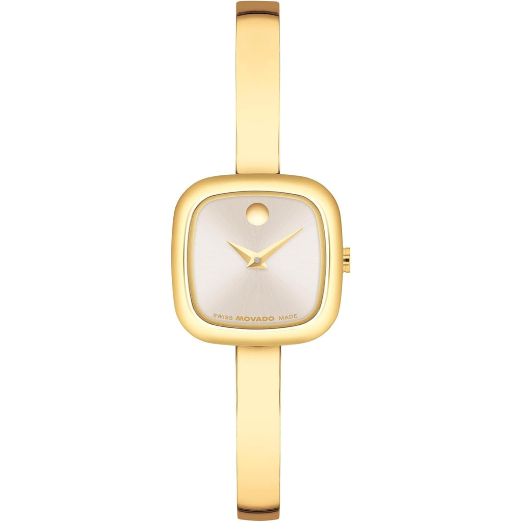 Movado Women'S Museum Bangle Watch – Swiss Quartz – 21 Mm Case – Classic Stainless Steel Bracelet – Gift For Her