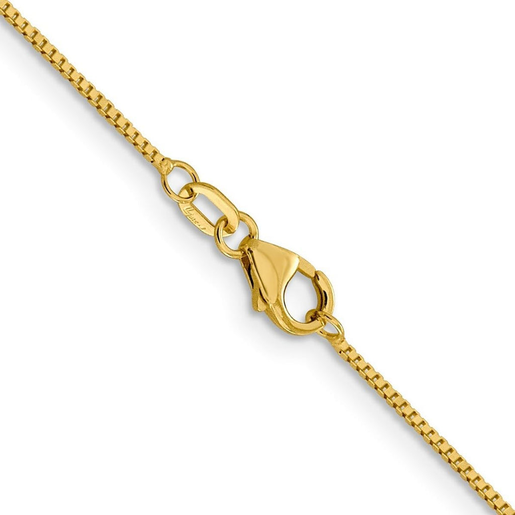 JewelryWeb 18k Solid Yellow Gold Lobster Claw Closure .80mm Box Chain Necklace Chain Necklace for Women and Men