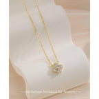 ZOERAY Mothers Day Gifts Birthstone Necklace for Women Non Tarnish 14K Gold Plated Four Leaf Clover Necklace Dainty Gold Choker Necklaces for Women Trendy CZ Emerald Pendant Necklace Birthday Jewelry