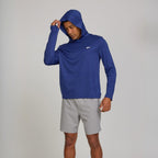 Reebok Hooded Rash Guard For Men– Long Sleeve Sun Shirt, Upf 50+ Uv Protection Fishing Running Hiking Athletic Workout
