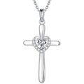 Iefil Mothers Day Gifts - 925 Sterling Silver Heart Cross Necklace for Women, Birthday Mothers Day Gifts for Wife Mom Grandma Daughter