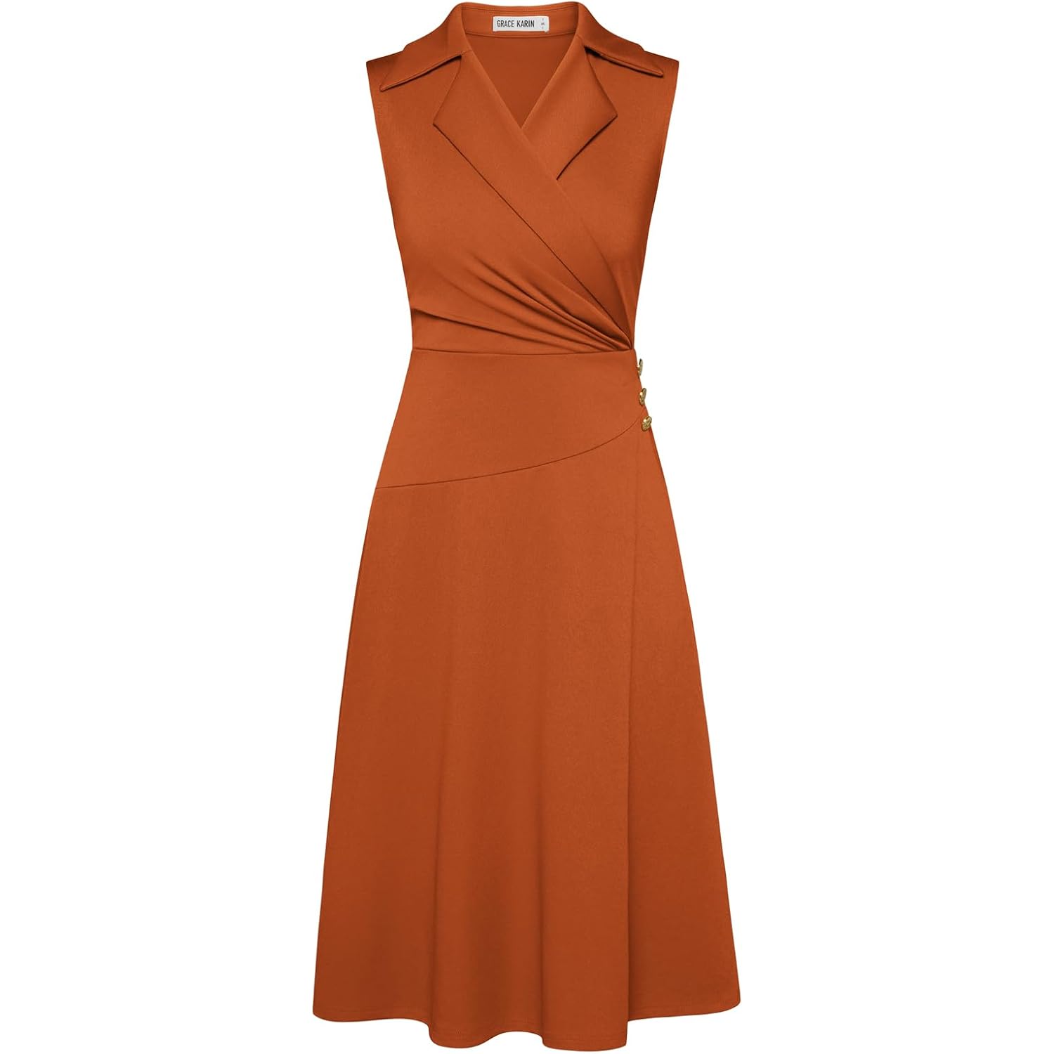 2026 Work Midi Dresses for Women,Wrap Business Casual Funeral Outfit for Women,Wedding Guest Dresses
