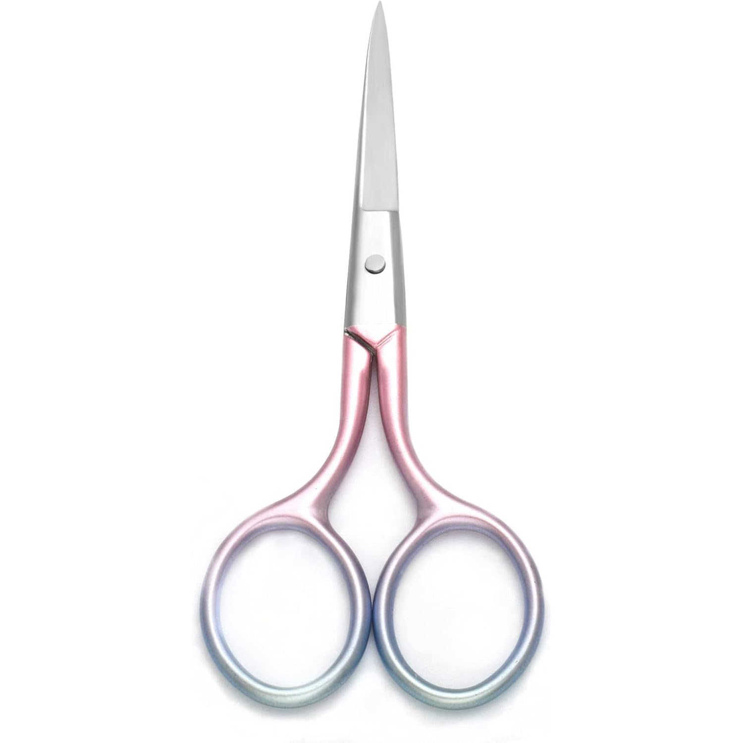 Multicolor Professional Grooming Scissors for Personal Care Facial Hair Removal and Ear Nose Eyebrow Trimming Stainless Steel Fine Straight Tip Scissors 3.9 Inch (Pink)