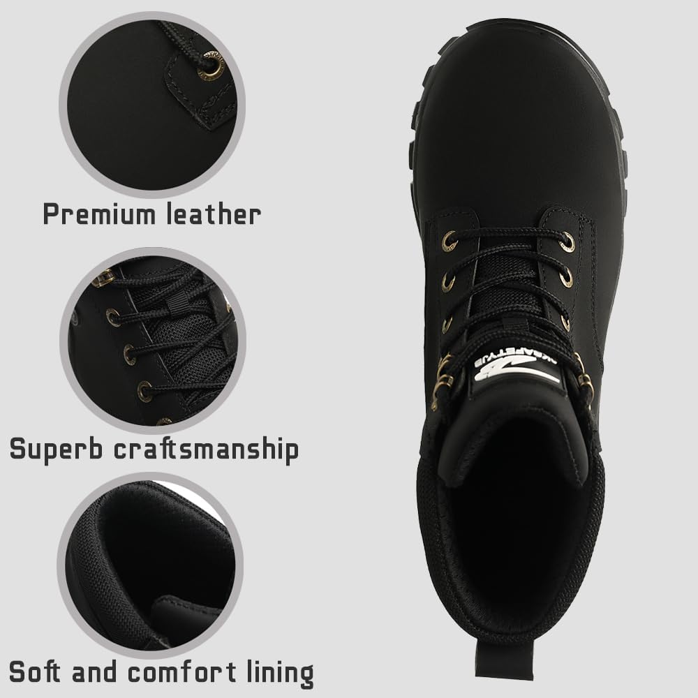 Steel Toe Boots For Women Wateproof Safety Shoes Men Lightweight Composite Toe Boots Leather Construction Steel Work Shoes
