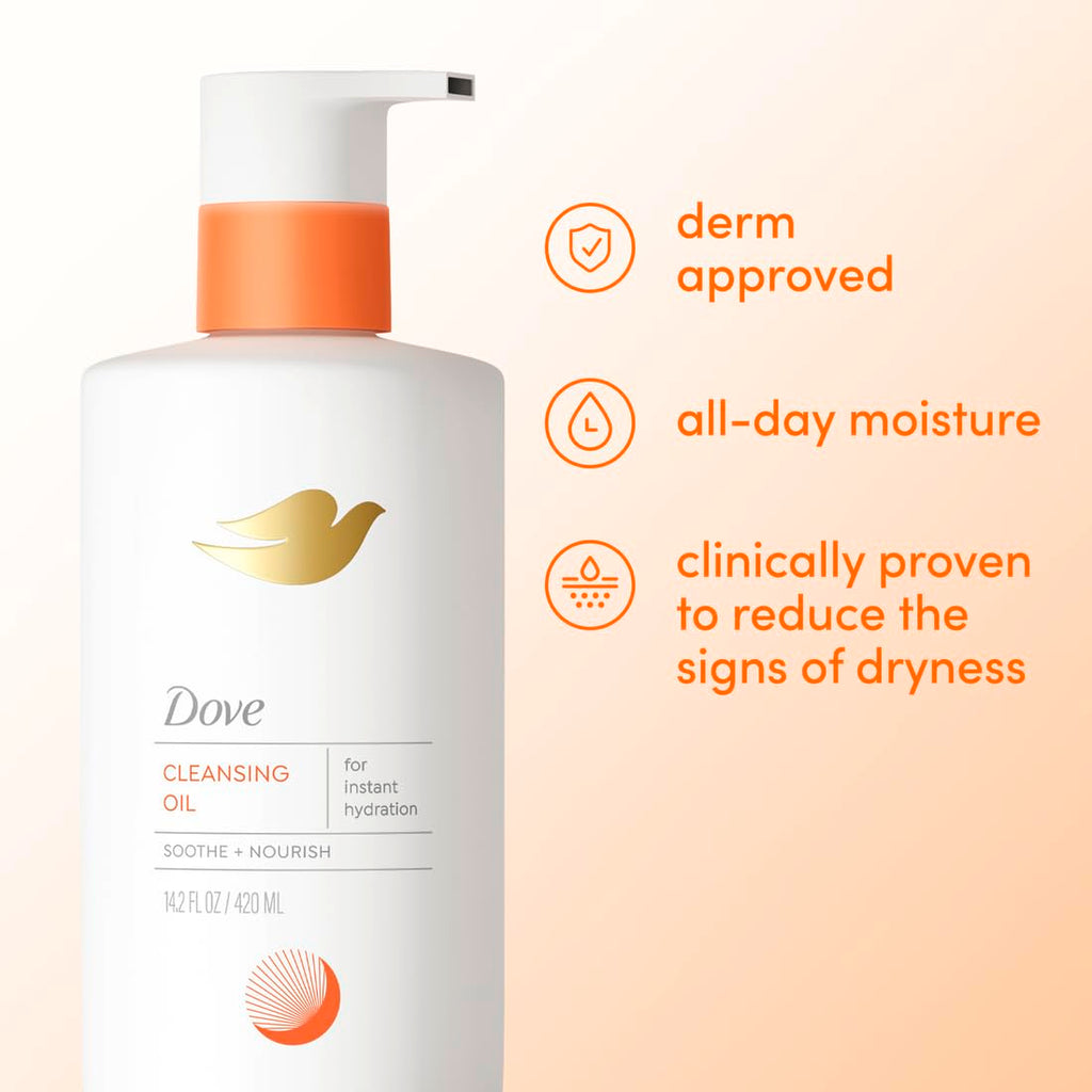 Dove Shower Body Oil Wash For Women, 14.2 Oz | Ultra Moisturizing Oil-To-Lather Body Wash That Helps Soothe Dry, Itchy Skin And Support The Skin Barrier