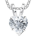 Houston Diamond District 0.75 to 5 Carat IGI Certified LAB-GROWN Heart Cut Diamond Pendant Necklace 4 Prong (D-E Color, VS1-VS2 Clarity Ideal Cut)