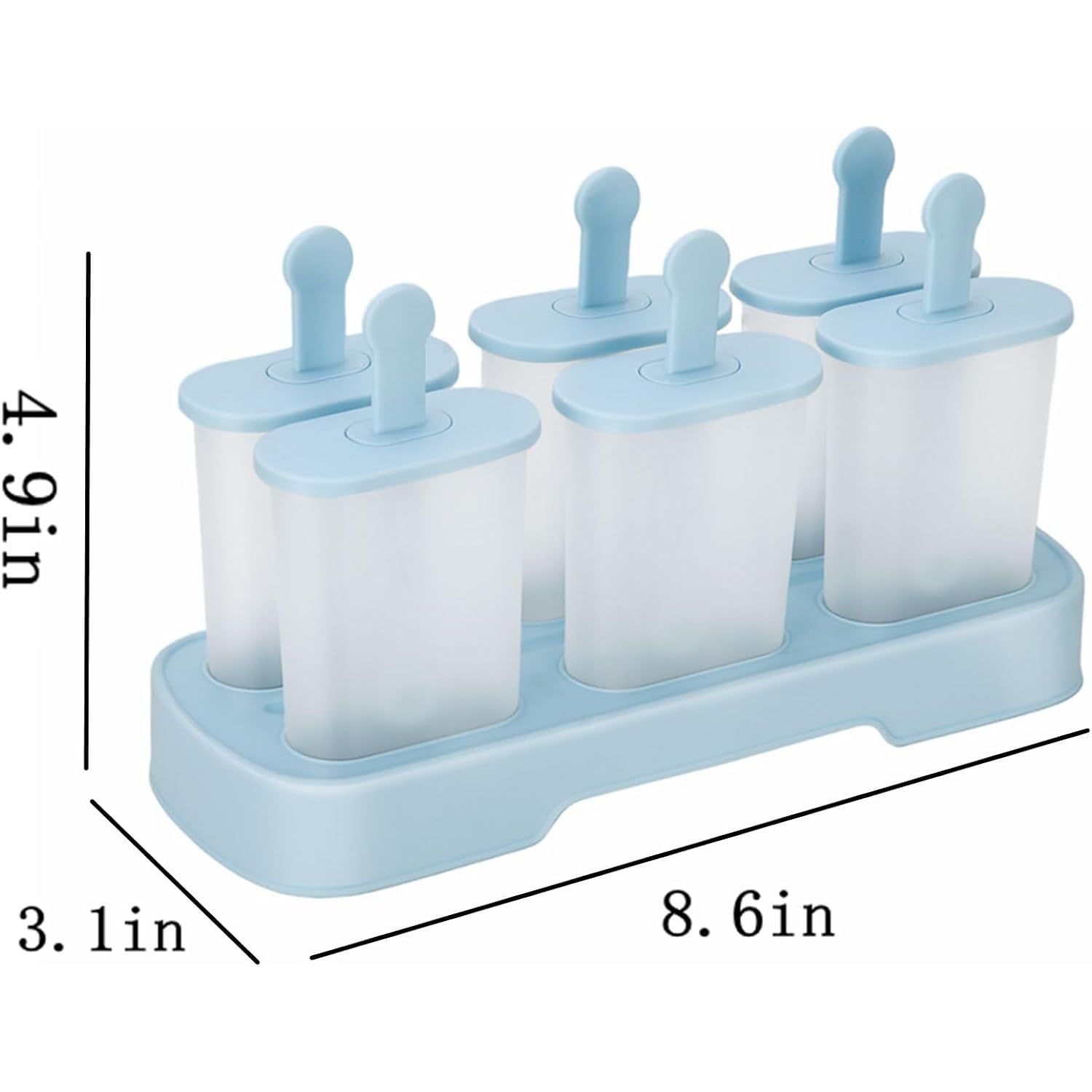 Popsicle Molds Set 6 Pieces Ice Popsicle Maker-Bpa Free,Easy-Release Ice Pop Molds,Homemade Ice Cream Molds (Blue)