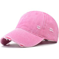 Classic Vintage Distressed Baseball Cap, Washed Cotton, Adjustable Fit C-pink