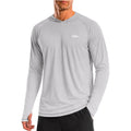 Men'S Upf 50+ Sun Hoodie, Long Sleeve Uv Protection Hooded Fishing Shirts, Lightweight Swim Surfing Rash Guard